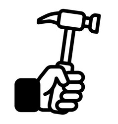 Hammer In Hand Flat Icon Isolated On White