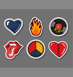 Six Rock And Roll Stickers