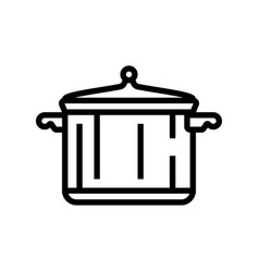 Steel Pot Cooking Line Icon