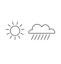 Cloud Is Rainy And Sunny Line Icons