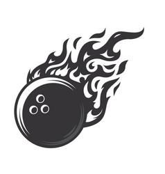 Hot Bowling Ball Fire Logo Silhouette Bowling