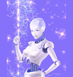 A Robot Woman Holding An Index Finger Up Neurons