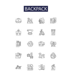 Backpack Line Icons And Signs Rucksack