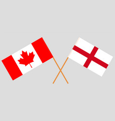 Crossed Flags Of Canada And England