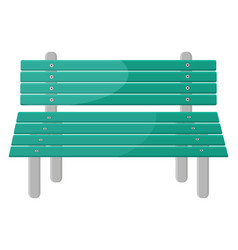 Green Park Bench On A White Background