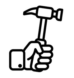 Hammer In Hand Flat Icon Isolated On White