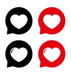 Love Heart On Speech Bubble Icon Romantic