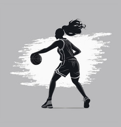 Women Professional Basketball Player Silhouette