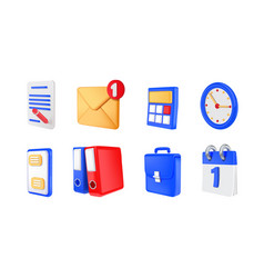 3d Office Icons Business Objects Mail Envelope