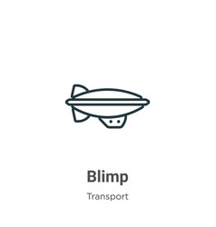 Blimp Outline Icon Thin Line Black Icon