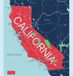 California State Detailed Editable Map