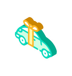 Car Raffle Isometric Icon Isolated