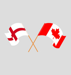 Crossed And Waving Flags Of England Canada