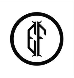 Fe Logo Monogram Letter With Hexagon Horn Shape