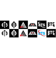 Bts Letter Logo Design In Six Style Polygon