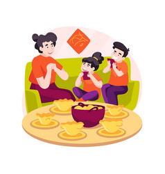 Giving Red Envelopes Isolated Cartoon