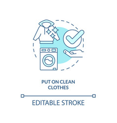 Put On Clean Clothes Turquoise Concept Icon