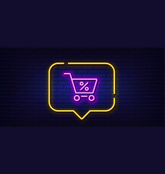 Shopping Cart Line Icon Online Buying Sign Neon