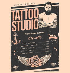 Vintage Tattoo Studio Poster