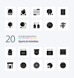 20 Sports Activities Solid Glyph Icon Pack Like