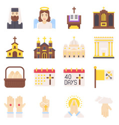 Holy Week Related Flat Icon Set 2