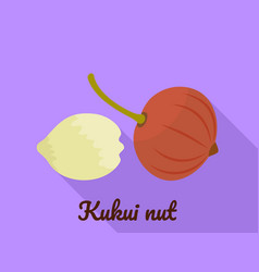 Kukui Nut Icon Flat Style