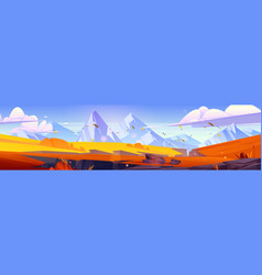 Mountain Valley Cartoon Autumn Landscape Nature