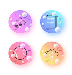 Block Diagram Cloud Share And World Planet