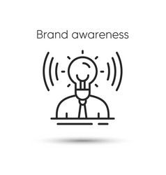 Brand Awareness Line Icon Business Idea Sign