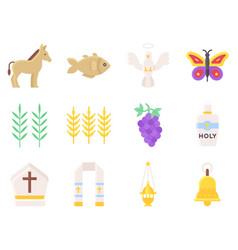 Holy Week Related Flat Icon Set 3