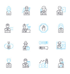 Office Manager Linear Icons Set Organization