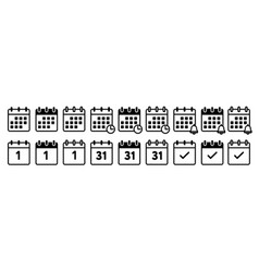 Calendar Icons Set Schedule Agenda Pictogram