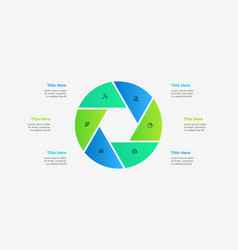 Circle Diagram Divided Into 6 Parts With A Hexagon