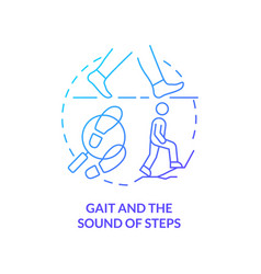 Gait And Sound Of Steps Blue Gradient Concept Icon