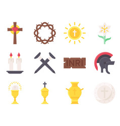 Holy Week Related Flat Icon Set 4