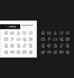 Public Utilities Pixel Perfect Linear Icons Set