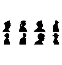 Set Of Silhouettes Of Soldiers In Military