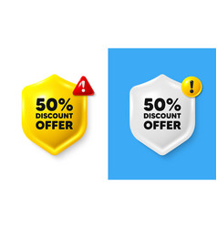 50 Percent Discount Sale Offer Price Sign Shield