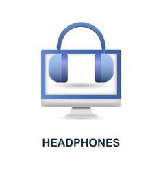 Headphones Icon 3d From Work Place Collection