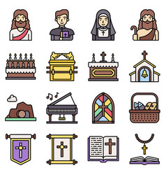 Holy Week Related Filled Icon Set