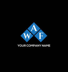 Waf Letter Logo Design On Black Background