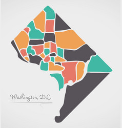 Washington Dc Map With Neighborhoods And Modern