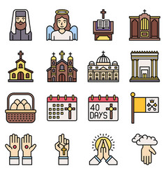 Holy Week Related Filled Icon Set 2