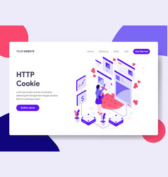 Landing Page Template Of Http Cookie Concept