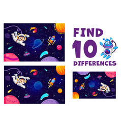 Find Ten Differences At Space Galaxy Landscape