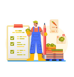 Modern Farmer Man With Marked Checklist