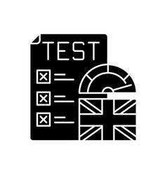 Proficiency English Test Black Glyph Icon