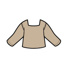 T-shirt With Long Sleeves And A Square Neck