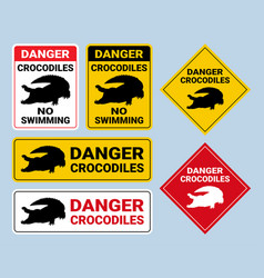 Danger Crocodiles Sign Collection