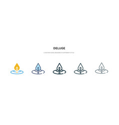 Deluge Icon In Different Style Two Colored